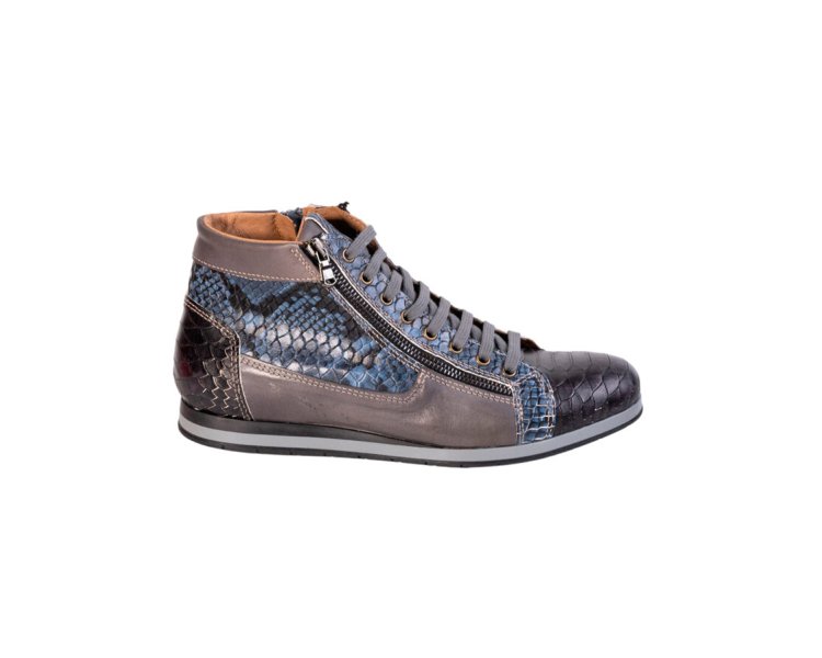 SNEAKERS ALTE STRINGATE DA UOMO IN PELLE