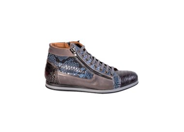 SNEAKERS ALTE STRINGATE DA UOMO IN PELLE