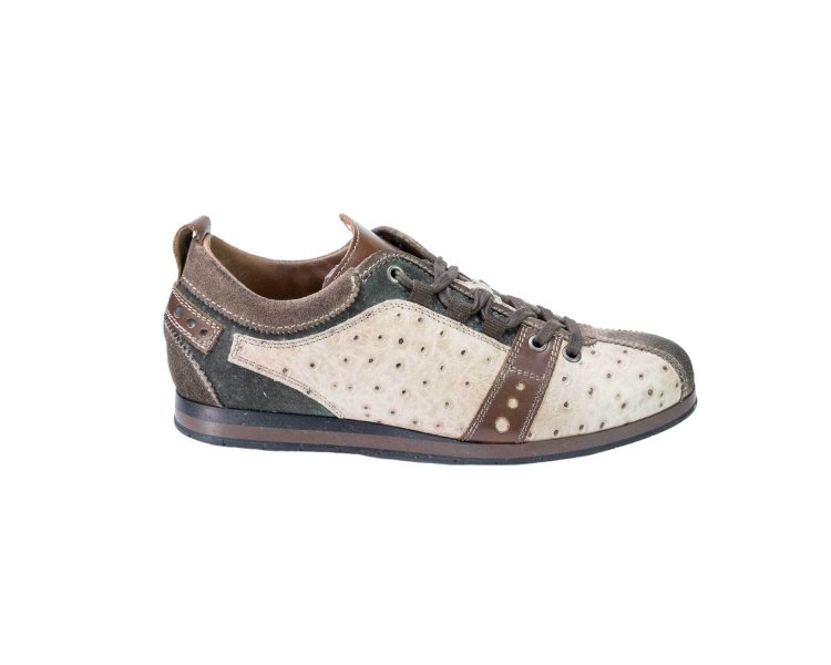 SNEAKERS UOMO BASSE STRINGATE IN PELLE D