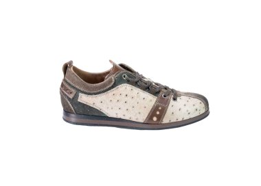 SNEAKERS UOMO BASSE STRINGATE IN PELLE D