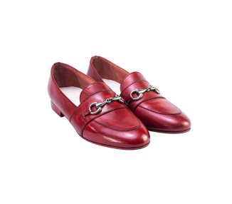 Handmade woman`s moccasins shoes in genuine leather 100% Italian