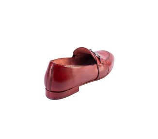 Handmade woman`s moccasins shoes in genuine leather 100% Italian