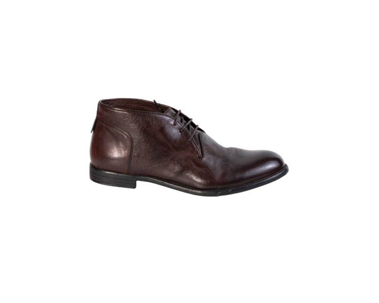 Handmade men`s ankle boots in genuine leather 100% italian