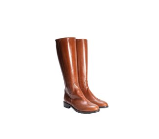 Handmade women`s long boots in genuine calf leather 100% italian