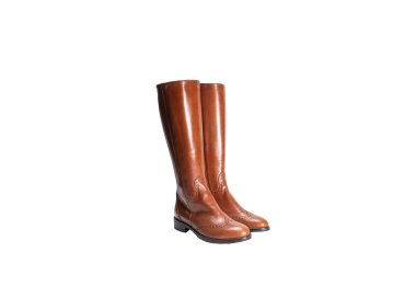 Handmade women`s long boots in genuine calf leather 100% italian