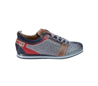 Sneakers uomo basse stringate in pelle d