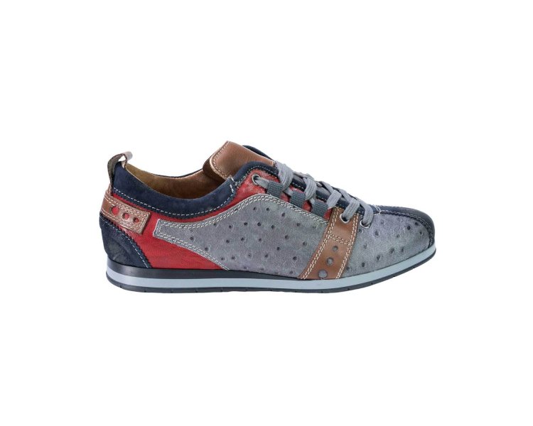 Sneakers uomo basse stringate in pelle d