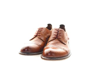 Handmade men`s lace-up shoes in genuine leatther 100% italian