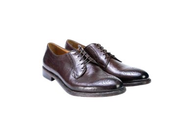 Artisan laced-up shoes for men in genuine leather