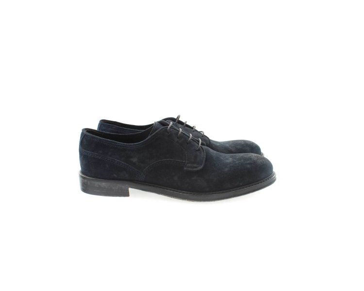 Handmade shoes for men in blue suede leather