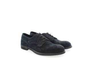Handmade shoes for men in blue suede leather