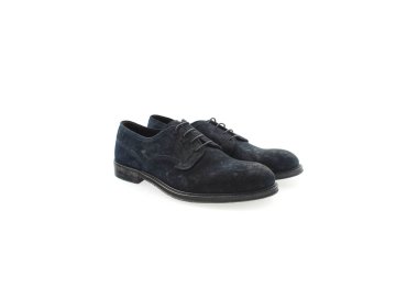 Handmade shoes for men in blue suede leather