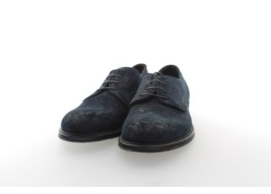 Handmade shoes for men in blue suede leather