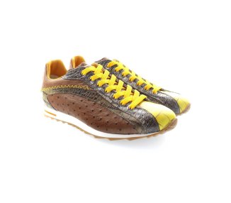 Handmade men`s sneakers in genuine leather100% italian