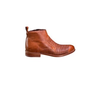 Handmade men`s ankle boots in genuine leather 100% italian