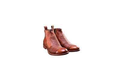 Handmade men`s ankle boots in genuine leather 100% italian