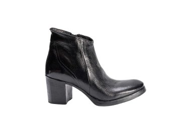 Handmade woman`s  leather ankle boots with heel