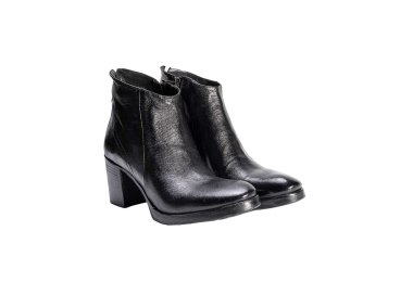 Handmade woman`s  leather ankle boots with heel