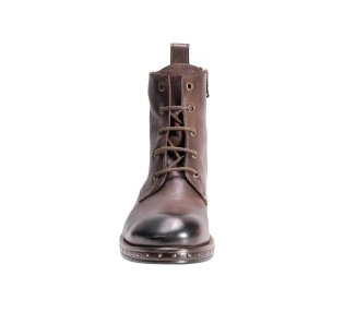 Handcrafted women`s ankle boots in bronz genuine leather