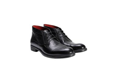 Handmade men`s ankle boots in genuine leather 100% italian