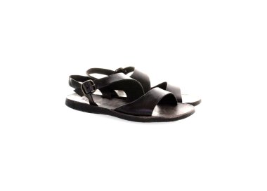 Handcrafted women`s sandals in dark brown calf laether