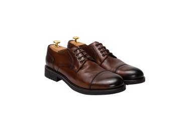 Elegant handcrafted men`s lace-up shoes in genuine leather