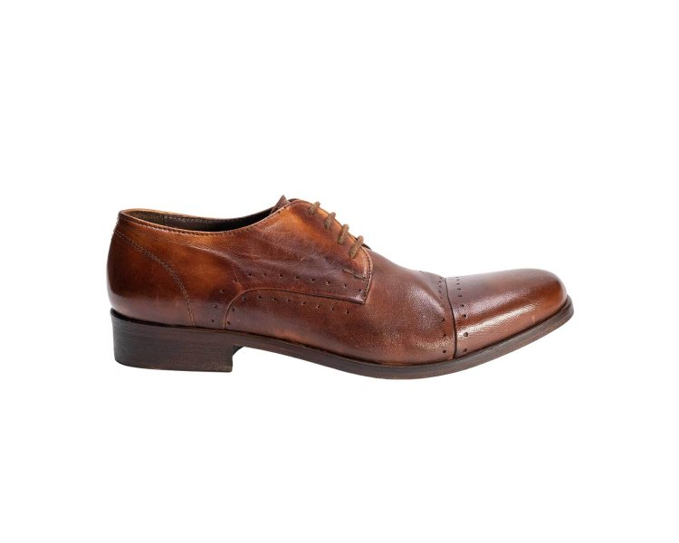 Handcrafted men`s lace-up shoes in genuine leather