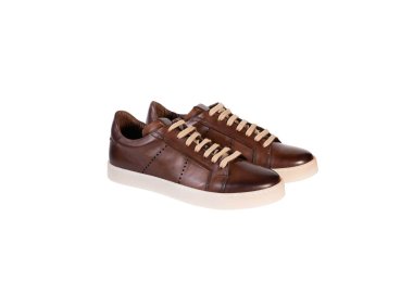 SNEAKERS STRINGATE DA UOMO IN PELLE