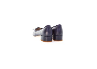 Handmande women`s loafer in genuine soft blue calf leather