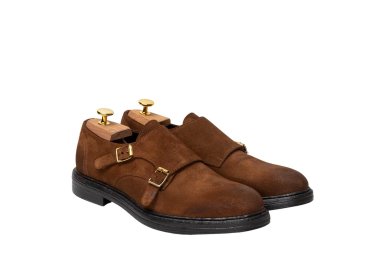 Handcrafted men`sdouble  bukle shoes in genuine leather