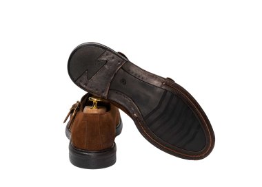 Handcrafted men`sdouble  bukle shoes in genuine leather