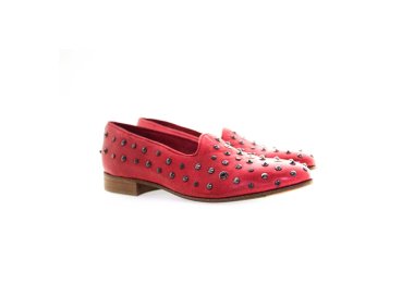 Woman`s moccasins shoes in genuine leather 100% italian