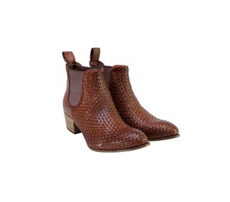 Handemade woman`s ankle boots in genuine leather 100% italian