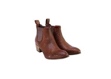 Handemade woman`s ankle boots in genuine leather 100% italian