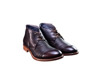 Handemade men`s ankle boots in genuine leather 100% italian