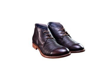 Handemade men`s ankle boots in genuine leather 100% italian