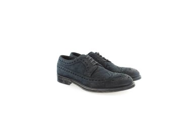 Handmade shoes for men in blue suede leather