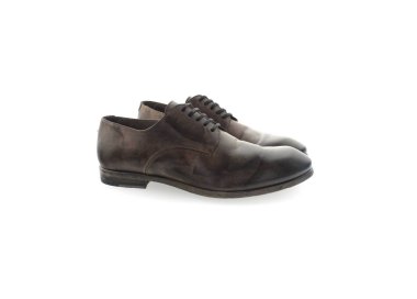 Handmade men`s lace-up shoes in genuine leather 100% italian