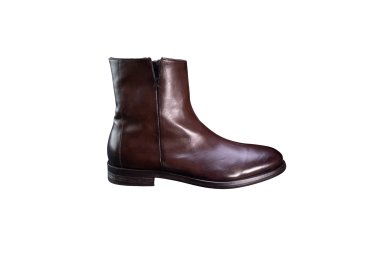 Artisan boots for men in calf leather with lateral zipper