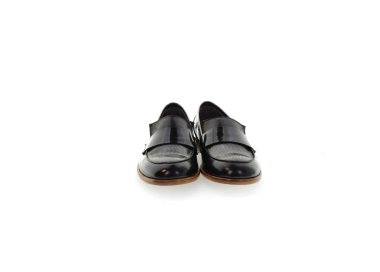 Handmade women`s leather loafer in genuine calf leather