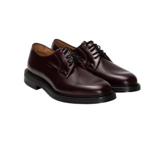 Handmade men`s lace-up elegant shoes in genuine leather 100% italian