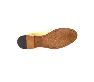 Handmade women`s leather loafer in genuine calf leather 100% italian