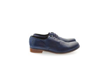 Handcrafted men`s lace-up shoes in micro-perforated leather