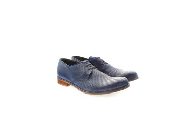 Handcrafted men`s lace-up shoes in micro-perforated leather