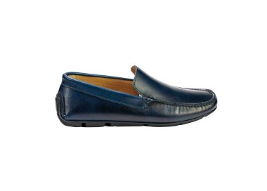 Handcrafted men`s moccasin shoes in genuine calf leather