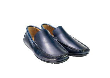 Handcrafted men`s moccasin shoes in genuine calf leather