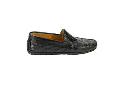 Handcrafted men`s moccasin shoes in genuinewoven calf leather