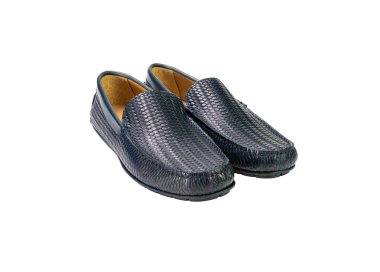 Handcrafted men`s moccasin shoes in genuinewoven calf leather