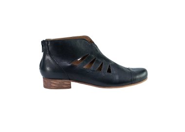 Handmade woman`s lase-cut ankle bootsi in genuine leather