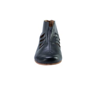 Handmade woman`s lase-cut ankle bootsi in genuine leather